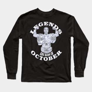 Legends Are Born In October Black Long Sleeve T-Shirt